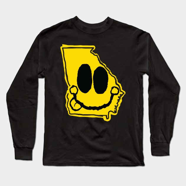 Georgia Happy Face with tongue sticking out Long Sleeve T-Shirt by pelagio